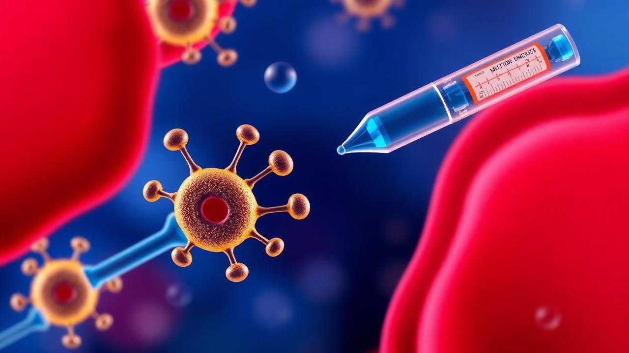 Scientific illustration of glucose and insulin